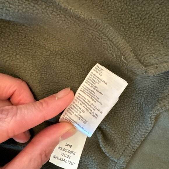 The North Face Climb On Full-Zip Hoodie Green/Black. Fleece Lined. - Picture 7 of 8